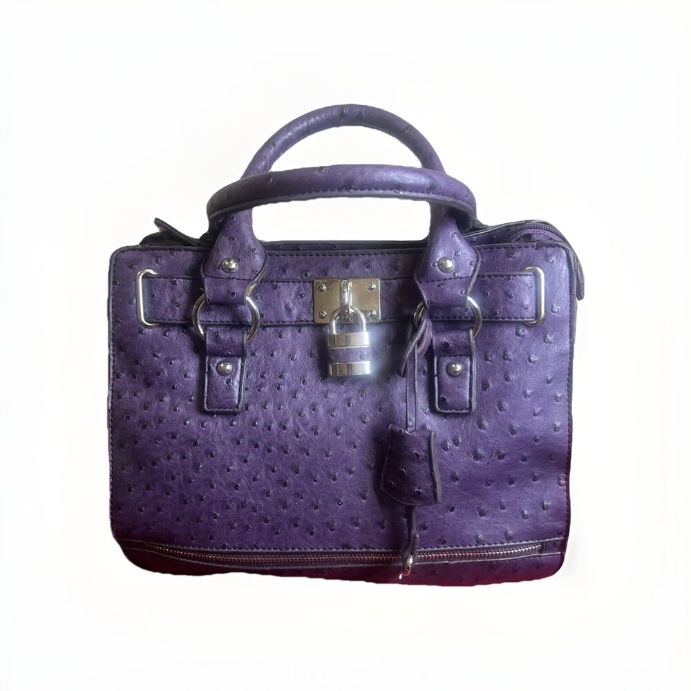 Unbranded Classic Purple Crocodile Style Shoulder Tote Handbag Purse